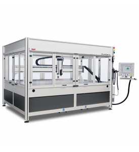 CNC-Milling Machine FlatCom series L 250, standard with closed doors. Fig. shows additional options