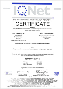 Certificat DIN ISO 9001:2015